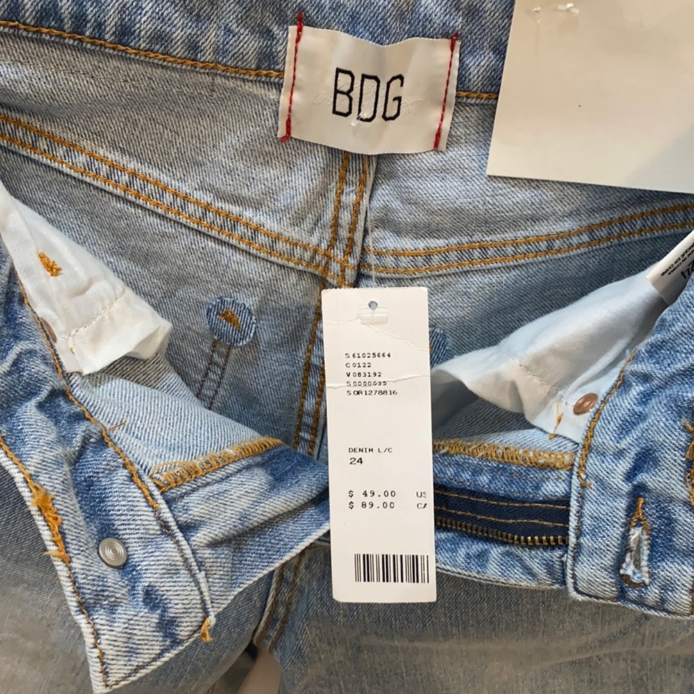 Urban Outfitters BDG NWT jeans size 24 distressed no stretch. - Picture 8 of 11